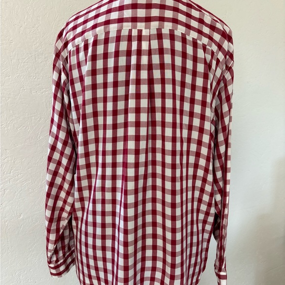 Loft Checked Blouse in a Deep Burgundy Red - Picture 5 of 8